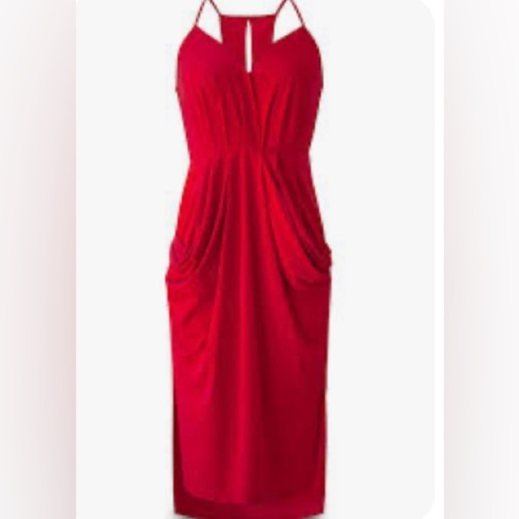 BCBG x Revolve Sleeveless Midi Dress Drape Pockets XS - Picture 2 of 14